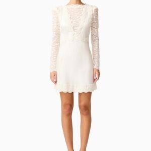 NWT Elliatt Margot Long Sleeve Mini Dress in White